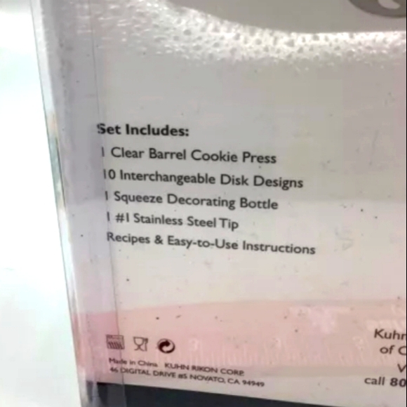 🍪Kuhn Rikon Cookie Press with 10 Disk Designs NWT plus bonus Decorating Bottle - Picture 4 of 4